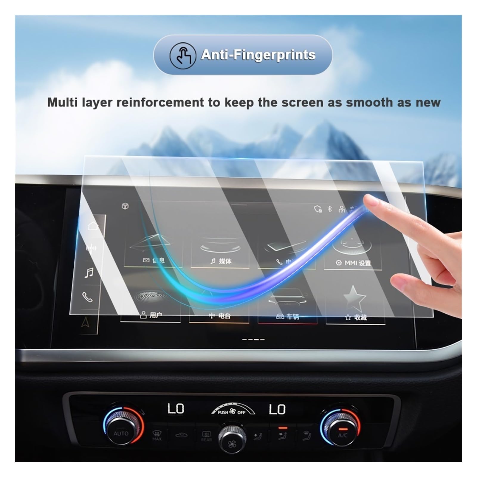 Matte blendfreie Displayschutzfolie für Konsole und Navigationsbildschirm Kratzfeste TPU-Folie PPF für Au&di Q3 Sportback 2018–2025 Displayfolie