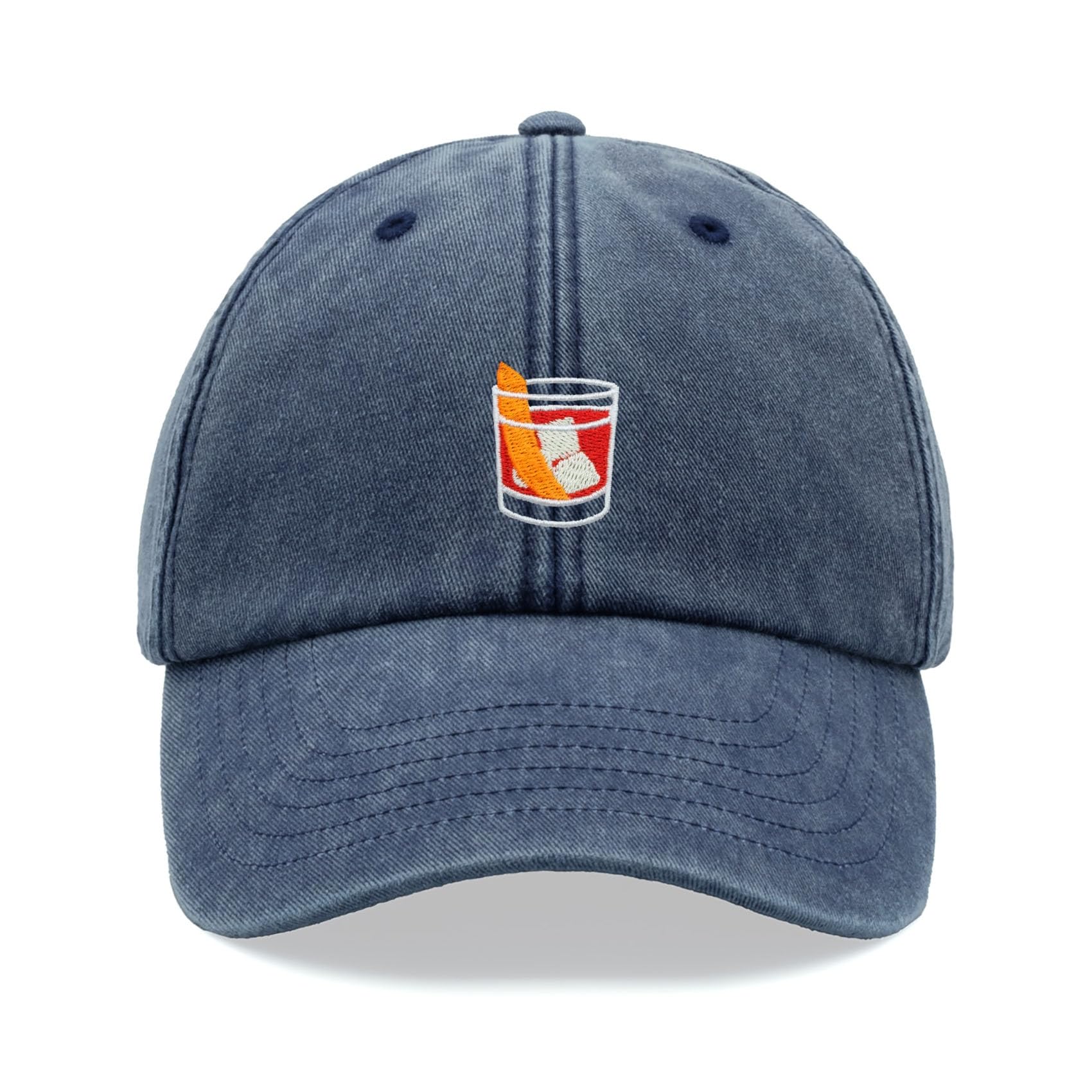 Cap Base Unisex Blue Denim Negroni Cocktail Baseball Cap Vintage Washed Dad Hat Adjustable
