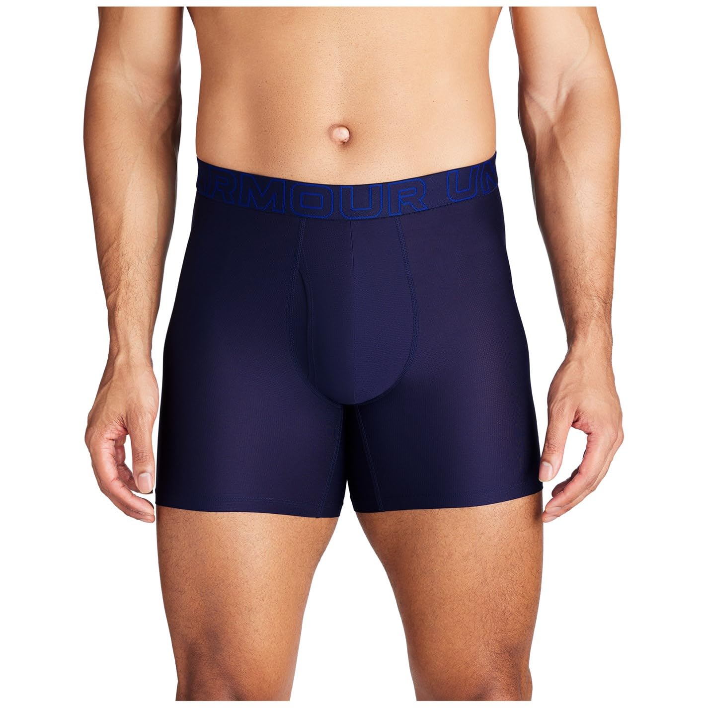 Under Armour Tech Mesh bokserki męskie 3 sztuki, długość nogawki 15 cm - oddychająca, odprowadzająca wilgoć, miękka w dotyku, komfort przez cały dzień, Niebieski/szary/granatowy, M