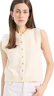 فيست تريكو E6887AX كاجوال بقصة عادية بدون أكمام ورقبة دائرية ضيقة للنساء من ديفاكتو