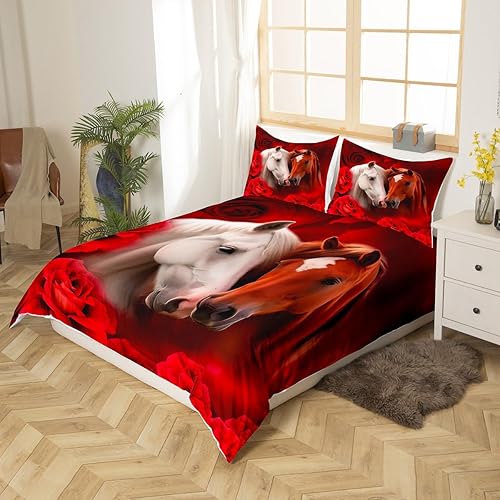 Miniatura 9 de Juego de ropa de cama para parejas, el mejor regalo para marido y esposa, funda de edredón roja y negra, funda de edredón de aniversario de boda,