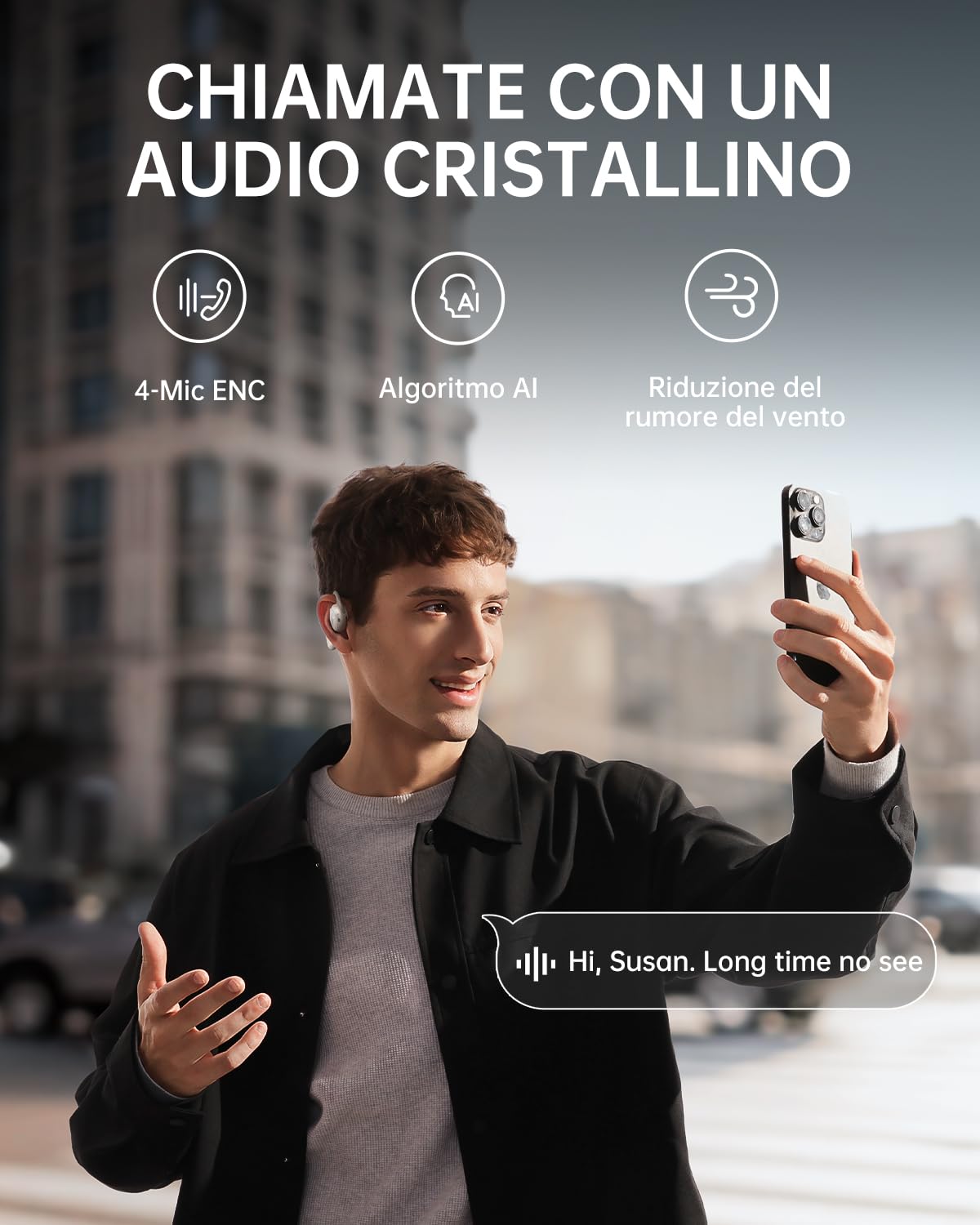 Baseus Bowie MF1 - Cuffie auricolari aperti, Bluetooth, acustica direzionale, bassi potenti, ultra leggere, IPX4, impermeabili, microfono ENC, cuffie senza fili, Bluetooth 5.4, per corsa, allenamento
