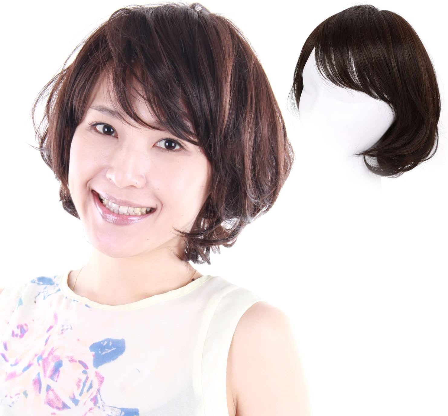 フルウィッグ人毛100%人毛ウィッグ医療ウィッグボブショートストレート