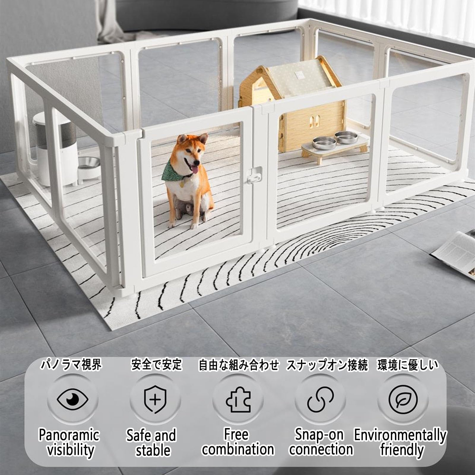 Jaula de acrílico Transparente para Mascotas para Animales pequeños, Patio de Juegos para Gatos, Conejos y Hurones, Jaula Modular Transparente de con Paneles antiescalada(10 Pieces)