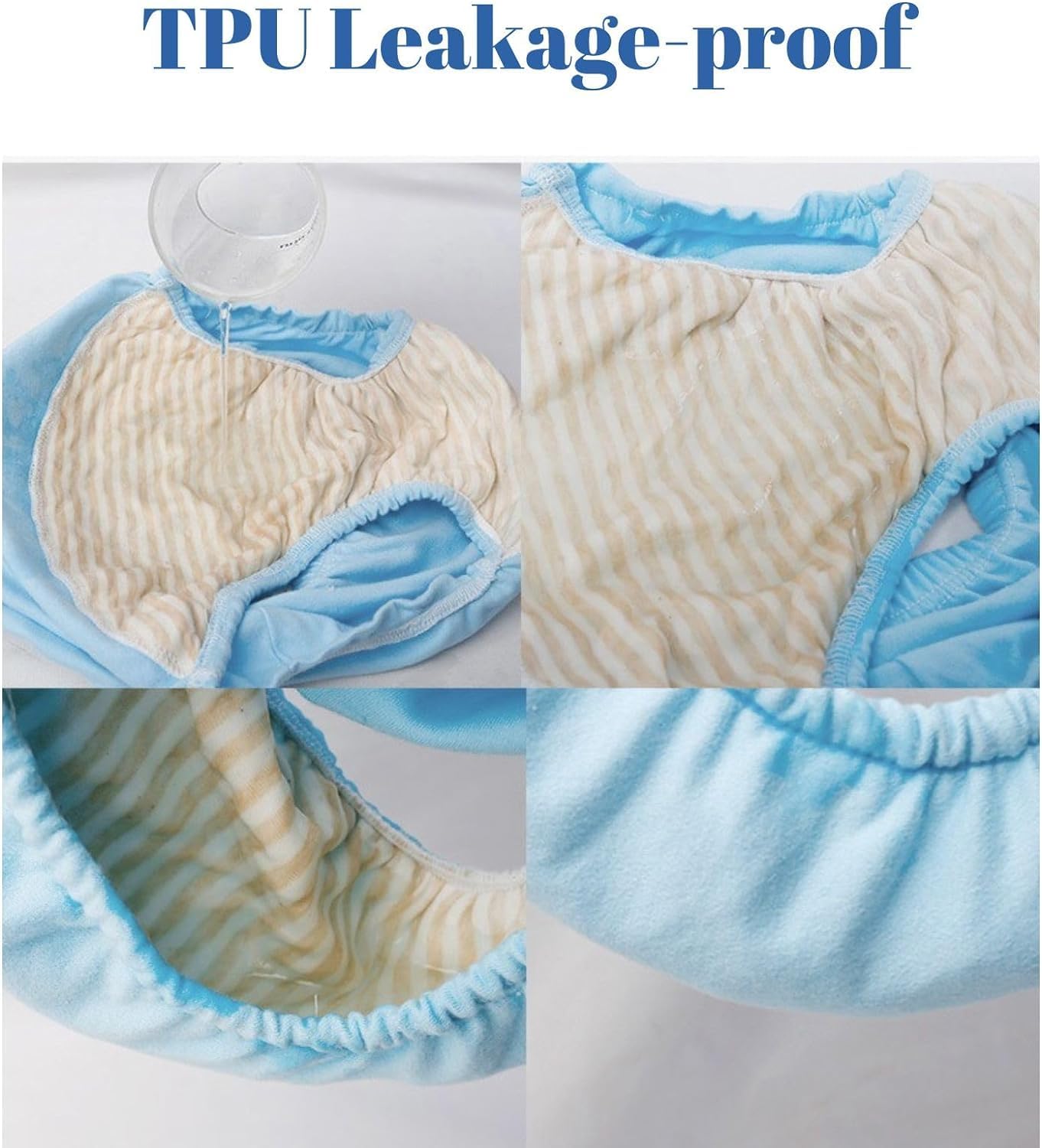 Paquete De 2 Ropa Interior para Incontinencia A Prueba De Fugas Bragas Reutilizables para Adultos Pañal De Tela con Inserciones para Ancianos Hombres Y Mujeres (Color : Blue, Size : L)