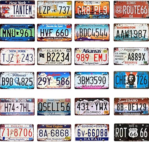 FlowerBeads Letreros de metal vintage para automóvil antiguo, letreros de hojalata vintage, divertidos letreros de cocina, decoración de pared, 24