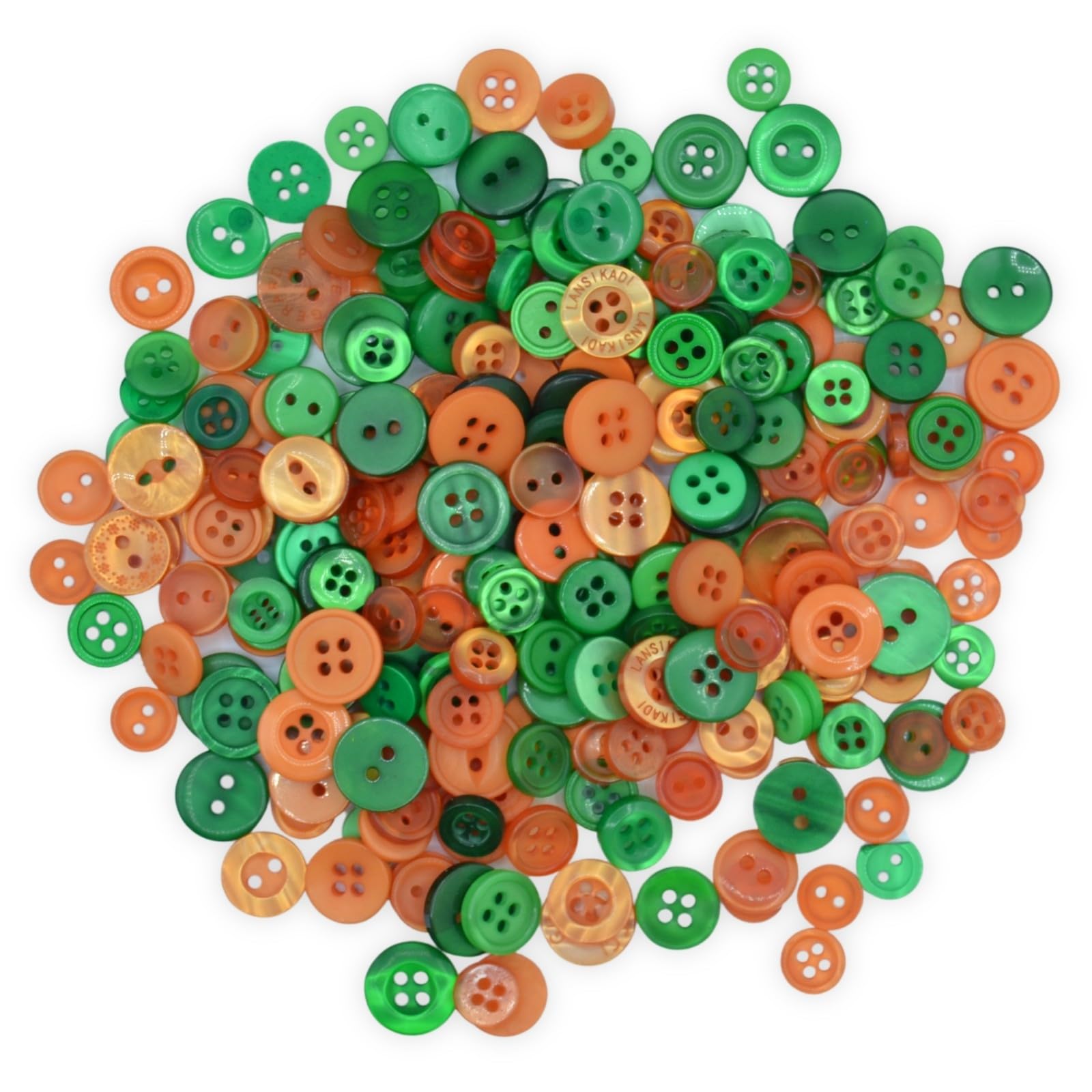 celloexpress Green & Orange Tiny Buttons - Mixed Colours Small Sizes Mini Crafts Sewing Card Embellishments (Pack of 500g) โ image 1