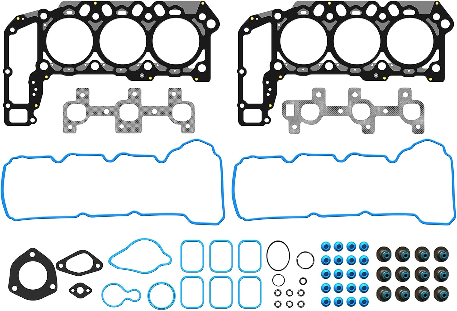 ECCPP Engine Cylinder Head Gasket Set for VIN K 2005-2013 for Dodge for Jeep for Mitsubishi for Ram 3.7L Engine Valve Covers Gaskets Kit