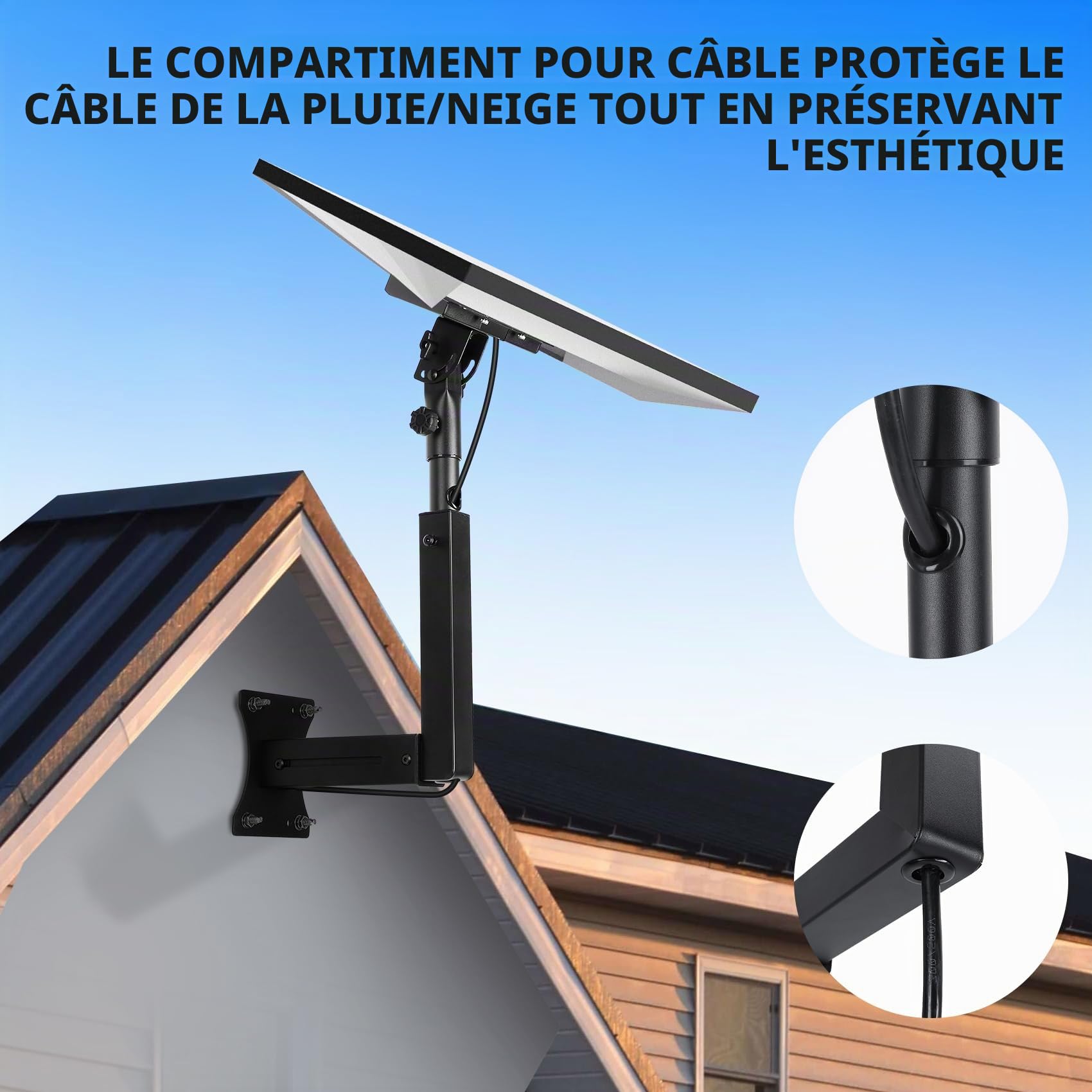 Starlink Support mural réglable pour génération 3 avec adaptateur de tube Gen 3 pour kit Starlink Standard 4/4X