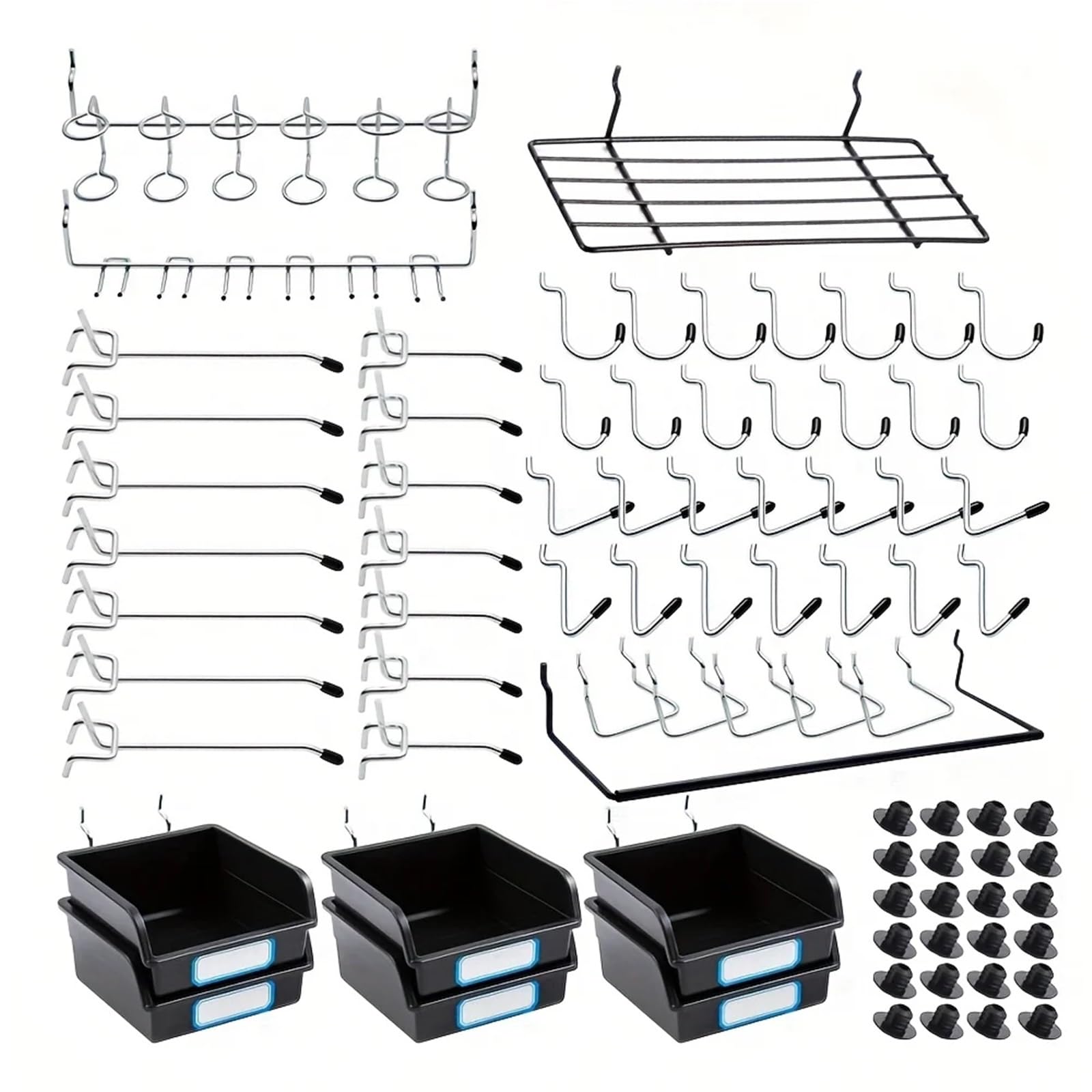 Zyayng One Color 196Pcs Peg Board Organizing Accessories Pegboard Hooks Set For Home