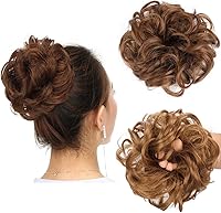 Vista 16 de Cabello sintético despeinado, grueso, extensiones para coleta, cabello recogido