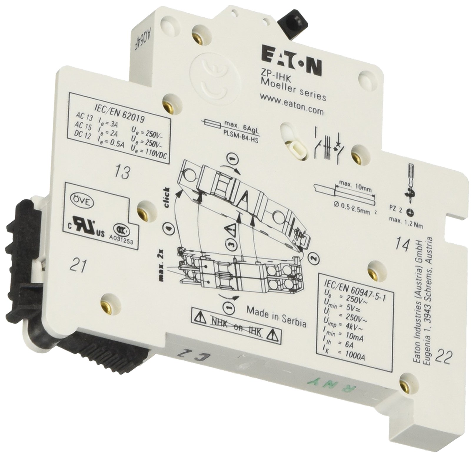 Eaton(Installation) Auxiliary Switch ZP-IHK PXK, PXL Accessory Kit for Circuit Breakers 4015082860523