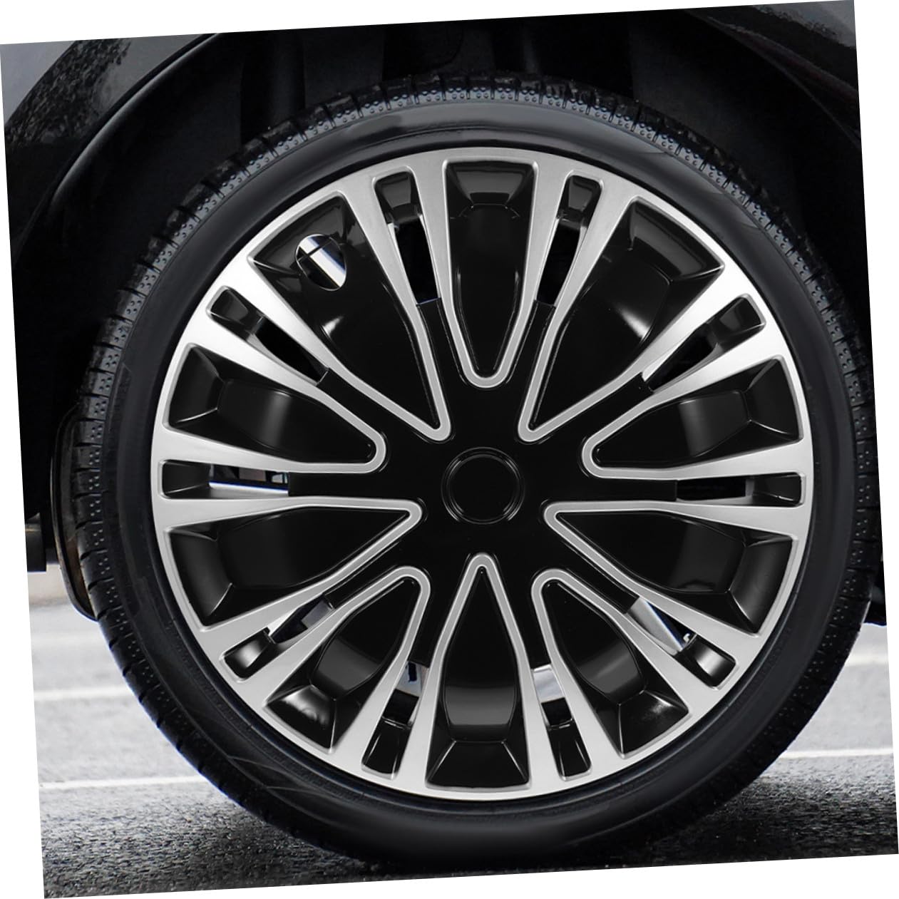 Coprimozzo 14 Pollici in PP Resistente per Auto Copricerchio Protezione Cerchione Installazione Rapida Accessorio Decorativo per Cerchi in Ferro Auto