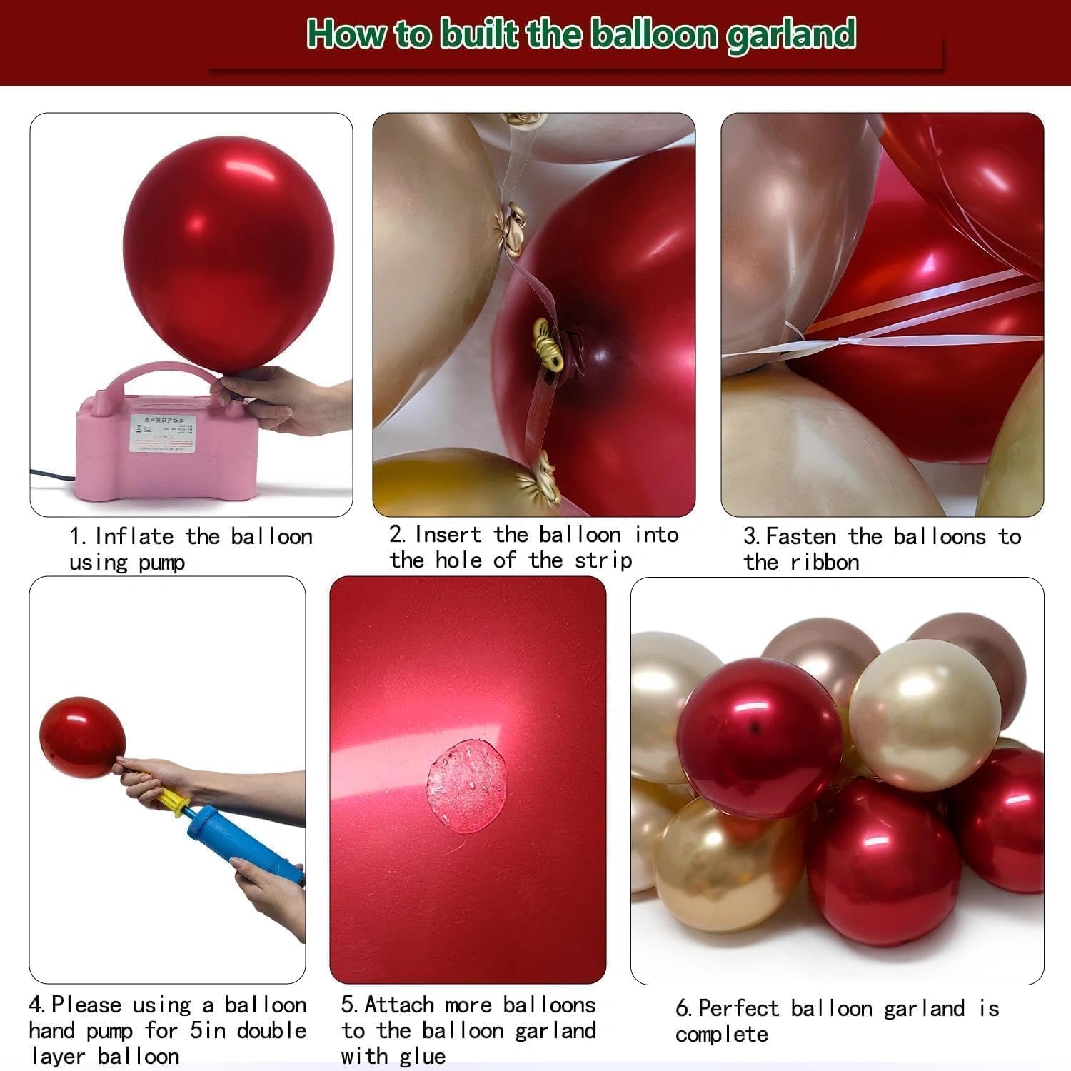 Ciemnoczerwona złota girlanda balonowa, podwójne wypchane bordowe złote balony, kasztanowy czerwony balon łuk zestaw na ślub urodziny rocznicę ślubu Nowy Rok dekoracje imprezowe