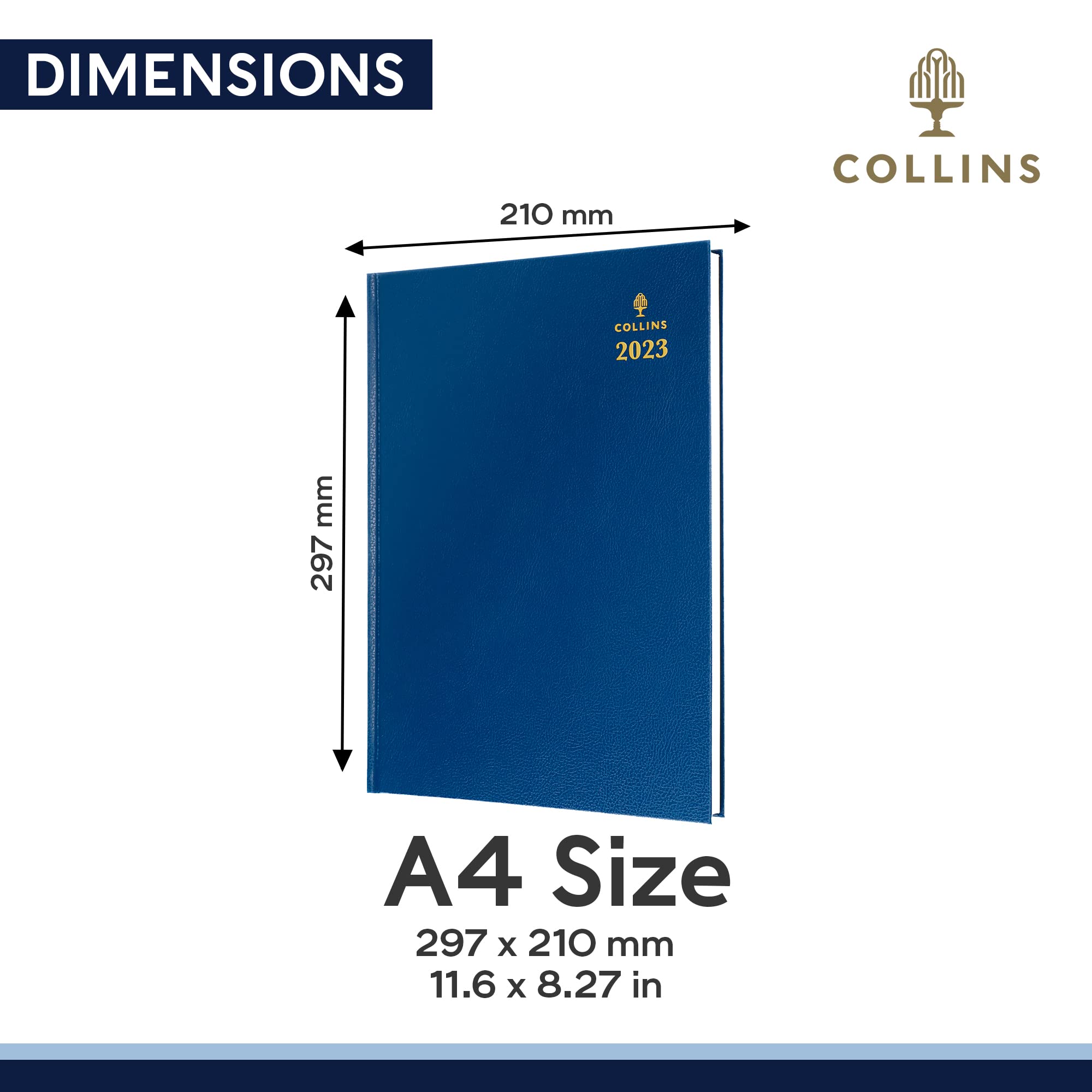 Collins Desk A4 Two Pages To A Day 2023 Diary - Red (42.15-23