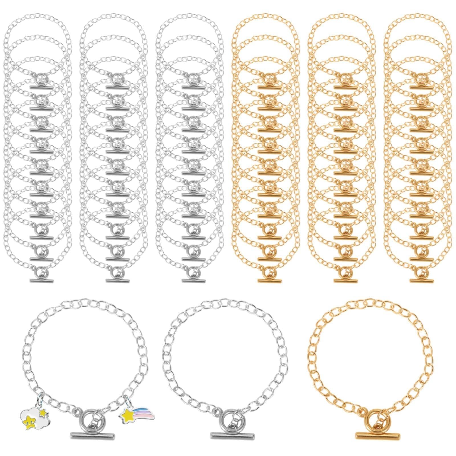Chaînes de bracelet avec boucle OT pour fabrication de bijoux géométriques faciles à fermer