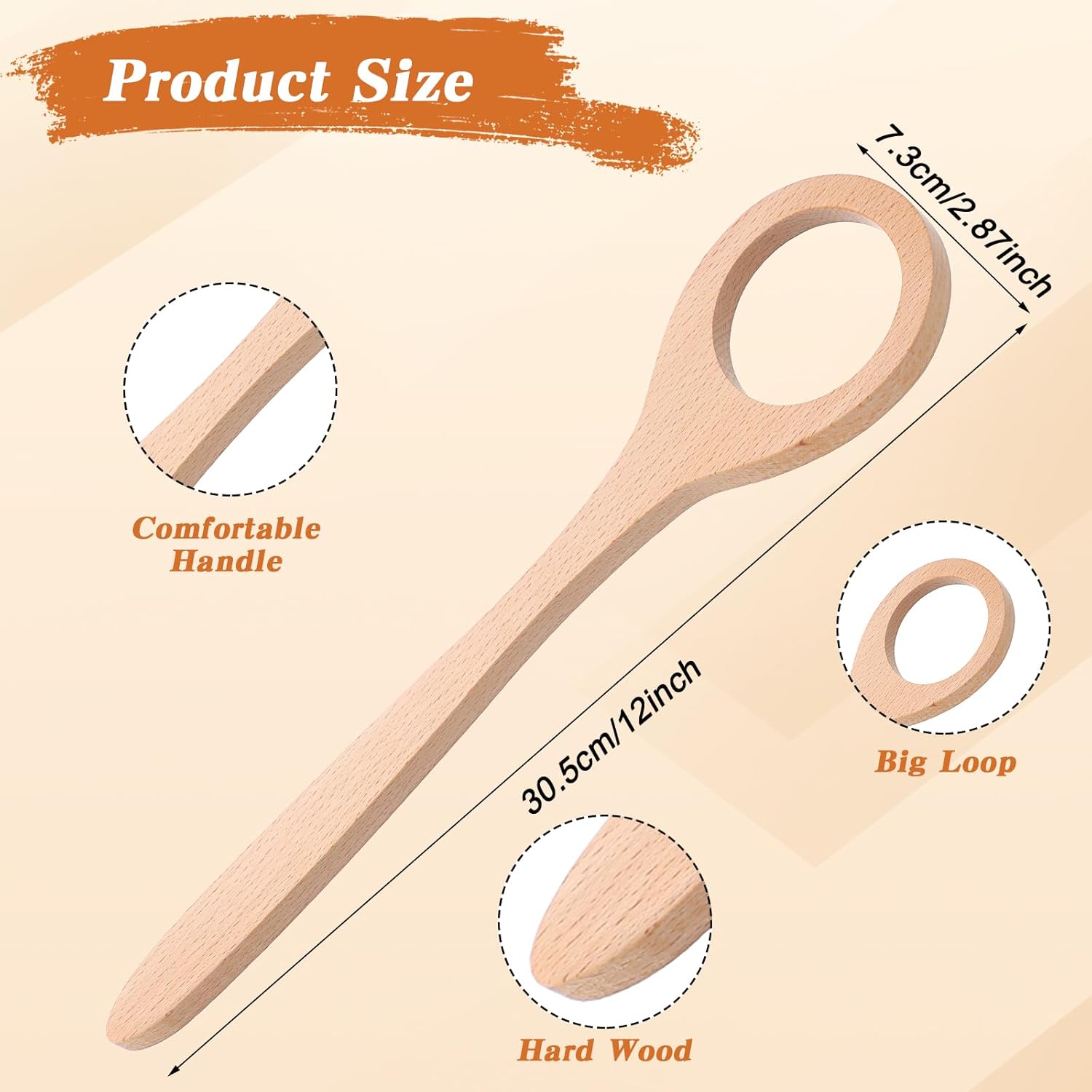 12 Inch Wooden Danish Dough Whisk, Sourdough Mixer for Bread, Egg, and Flour, Traditional Baking Tool for Pizza Pastry Cake Batter - Image 2