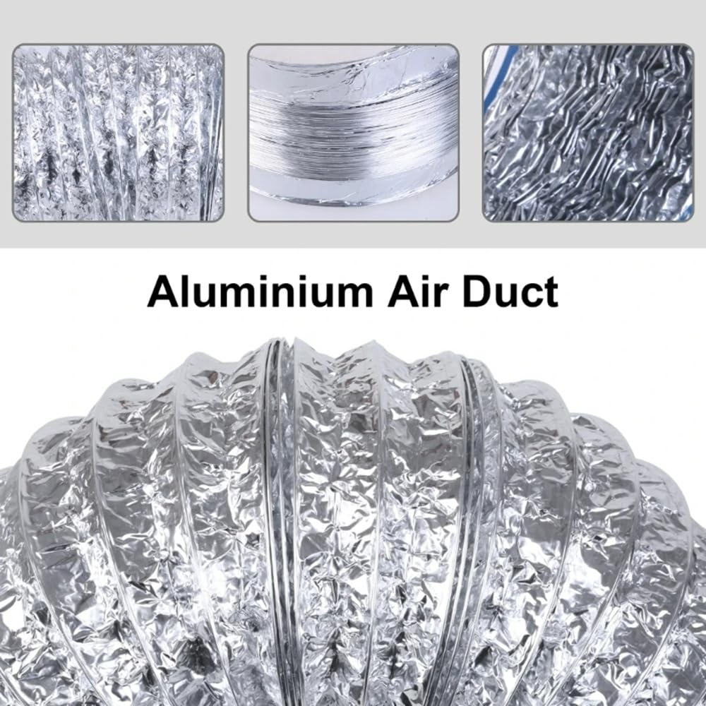 Manguera De Aluminio, Diámetro Interior De 8 Pulgadas, Tubo Flexible, Conducto De Ventilación, Manguera De Ventilación, Ventilación for Secador(300cm)