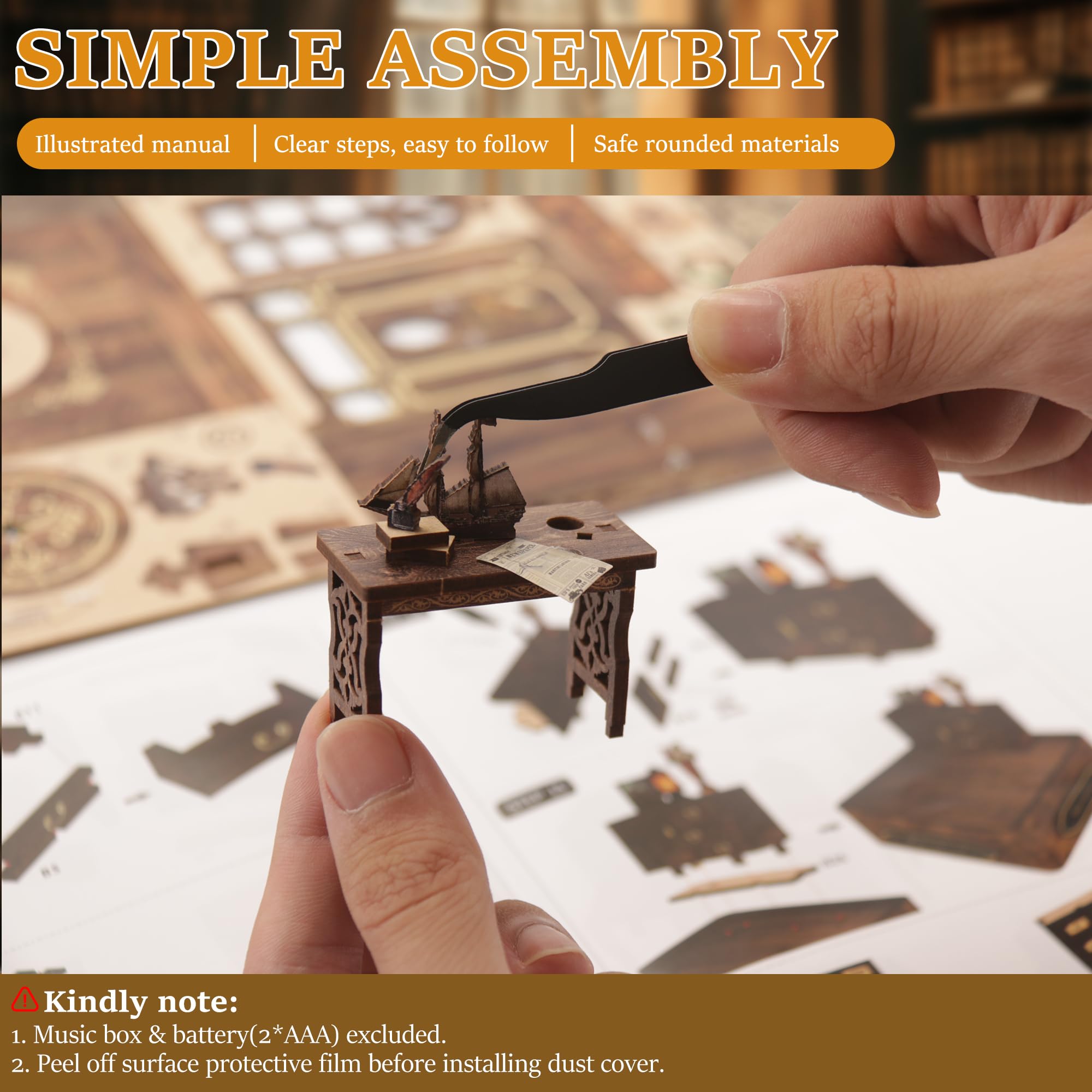 Kit Book Nook DIY per Adulti: LUMYCE Casa in Miniatura con Luci LED da Montare, Modellismo 3D Creativo per Decorare Librerie - Regalo Originale per Appassionati di Fai da Te