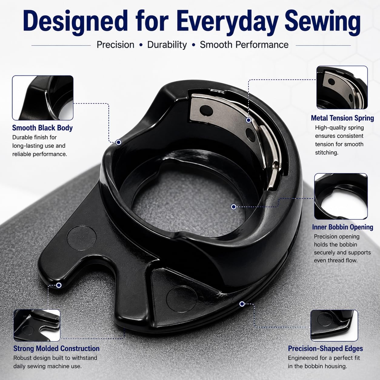 Zenith Bobbin case Black Color for Singer Rotomatic Sewing Machines. Black — Amazon image 2