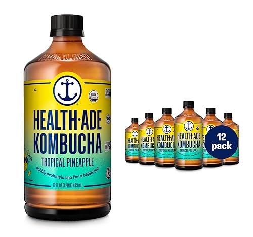 Health-Ade - Té orgánico probiótico kombucha paquete de 12 botellas de 16 oz Tropical Punch Bajo en azúcar sin gluten vegano Kosher