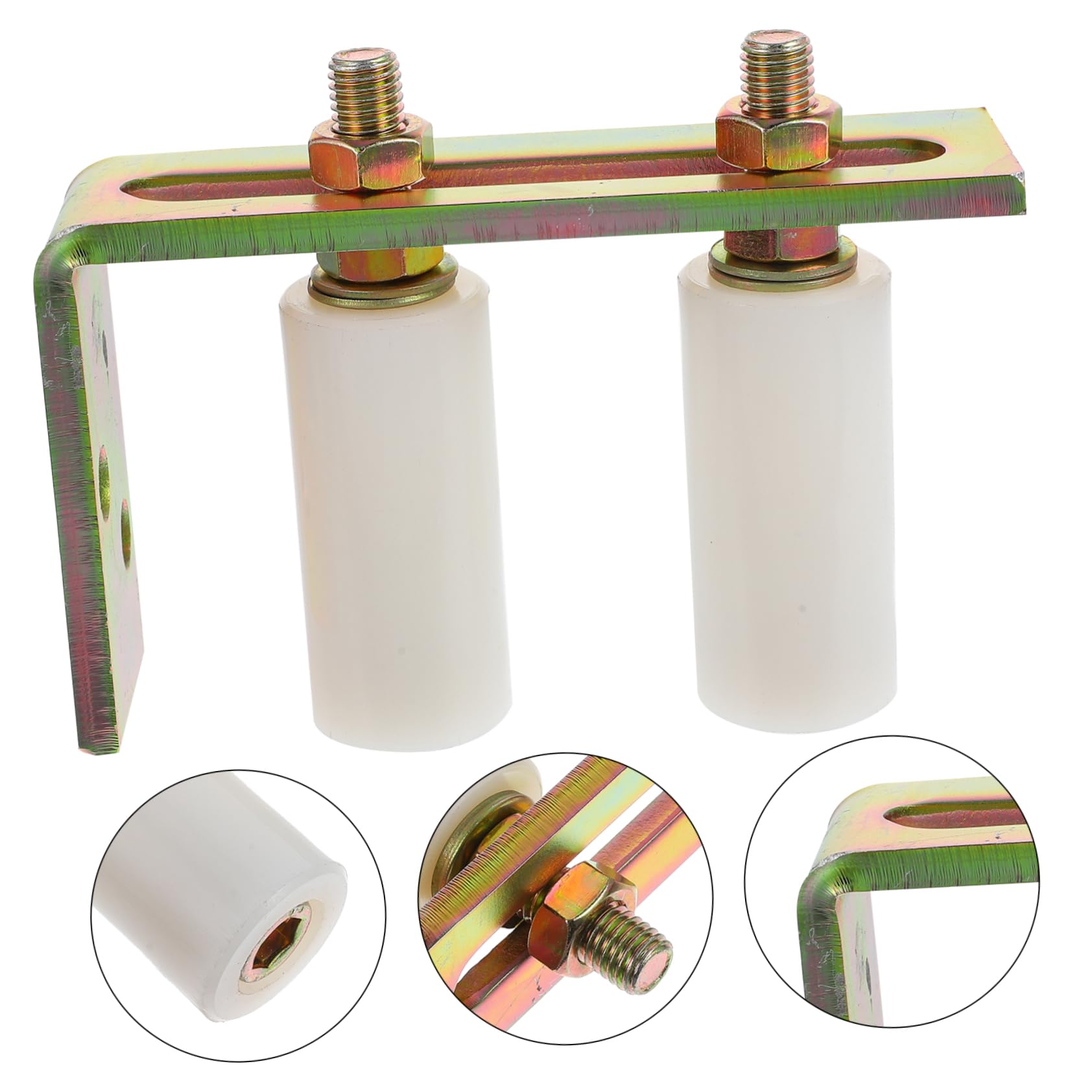 Operitacx Guida per Cancello Scorrevole con Rullo in Nylon e Staffa in Acciaio per Porte da Garage Facilmente Installabile e Compatibile con Cancelli e Porte Scorrevoli