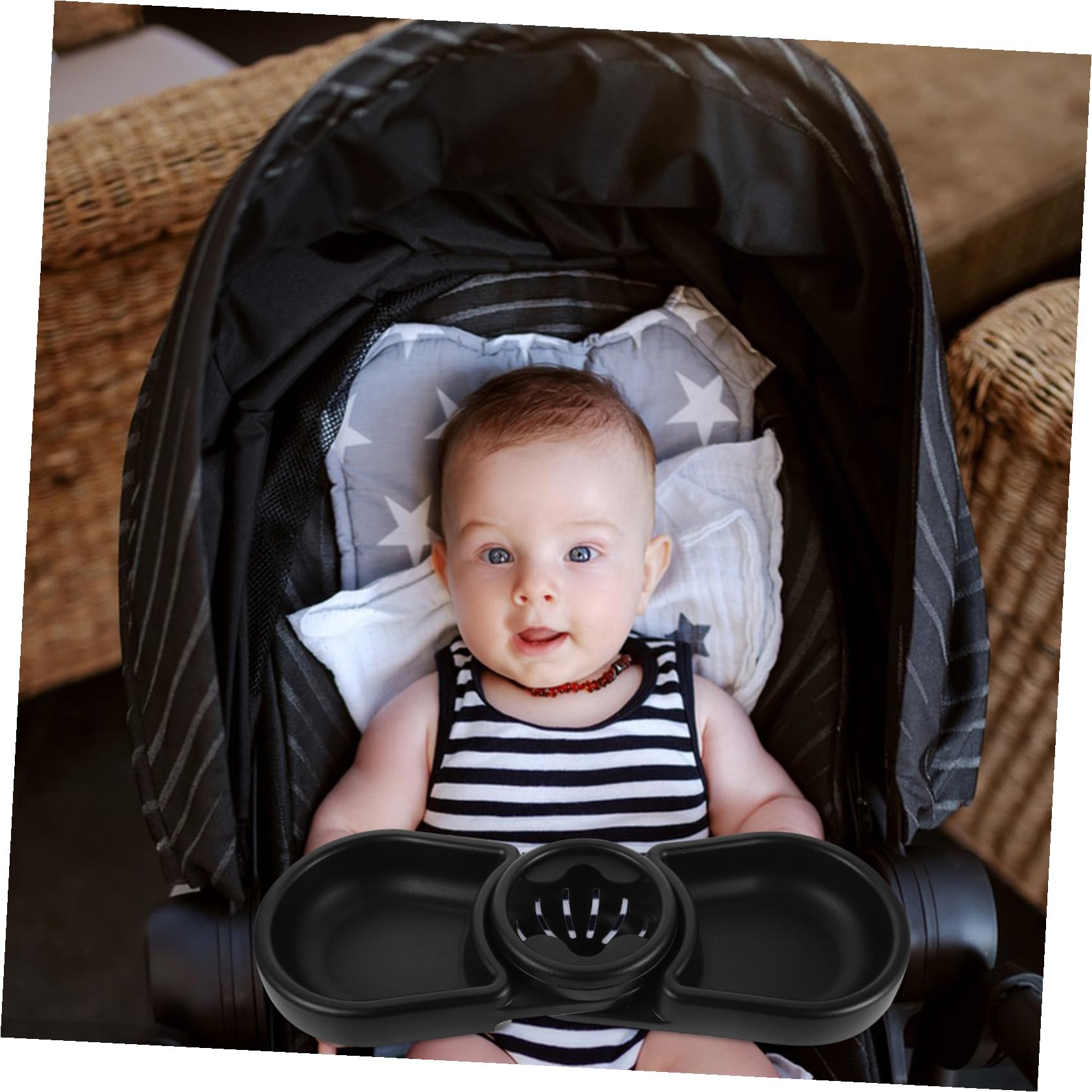 Plateau de Poussette Bébé Trois Collations et Boissons