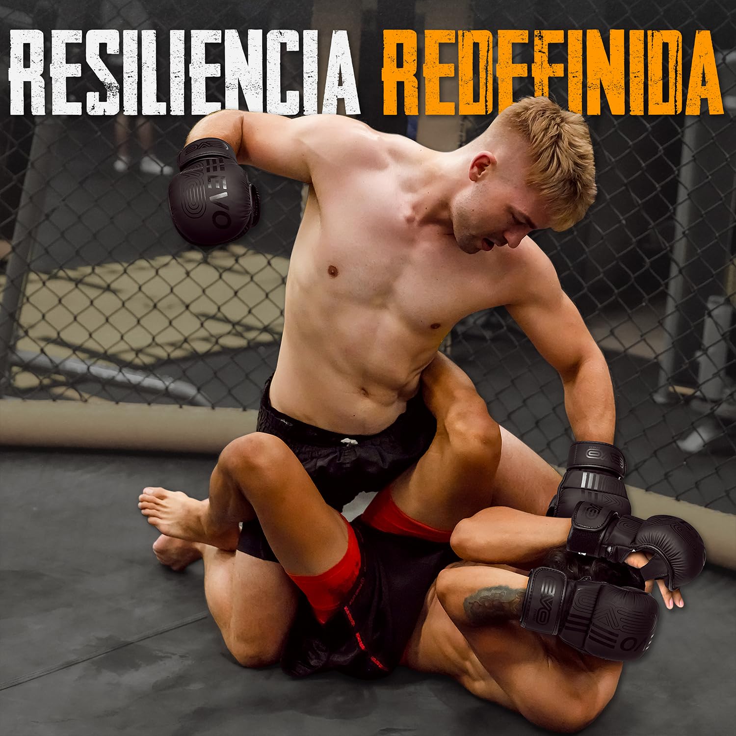 EVO Fitness Guantes MMA Cuero Sparring Karate Grappling Muay Thai Entrenamiento Artes Marciales Lucha Boxeo