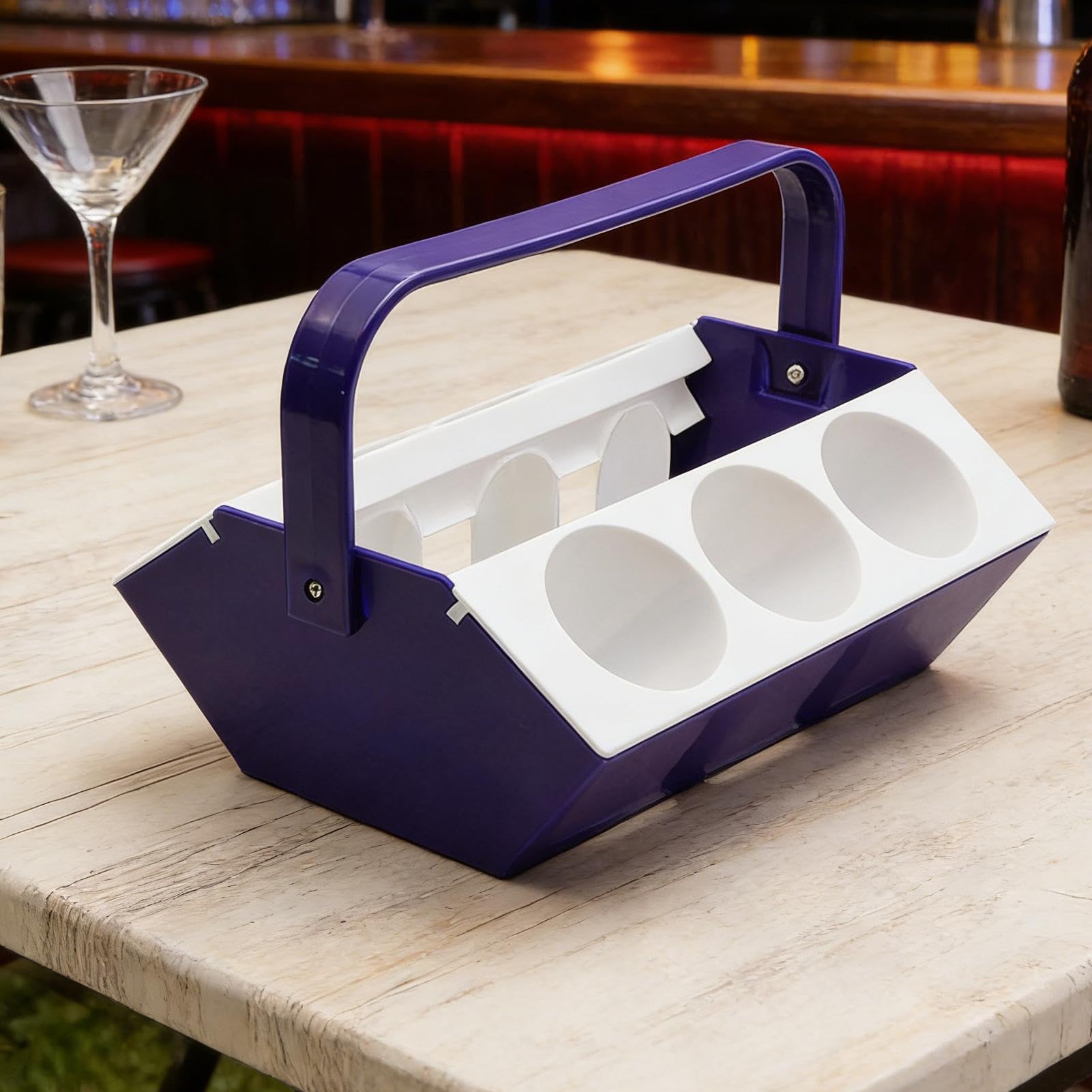 Porte-gobelet portable avec poignée - Sac de transport à bière avec compartiment isotherme - Boîte de rangement pour 6 boissons - Pour , camping, pêche, pique-nique, jardin, barbecue, extérieur
