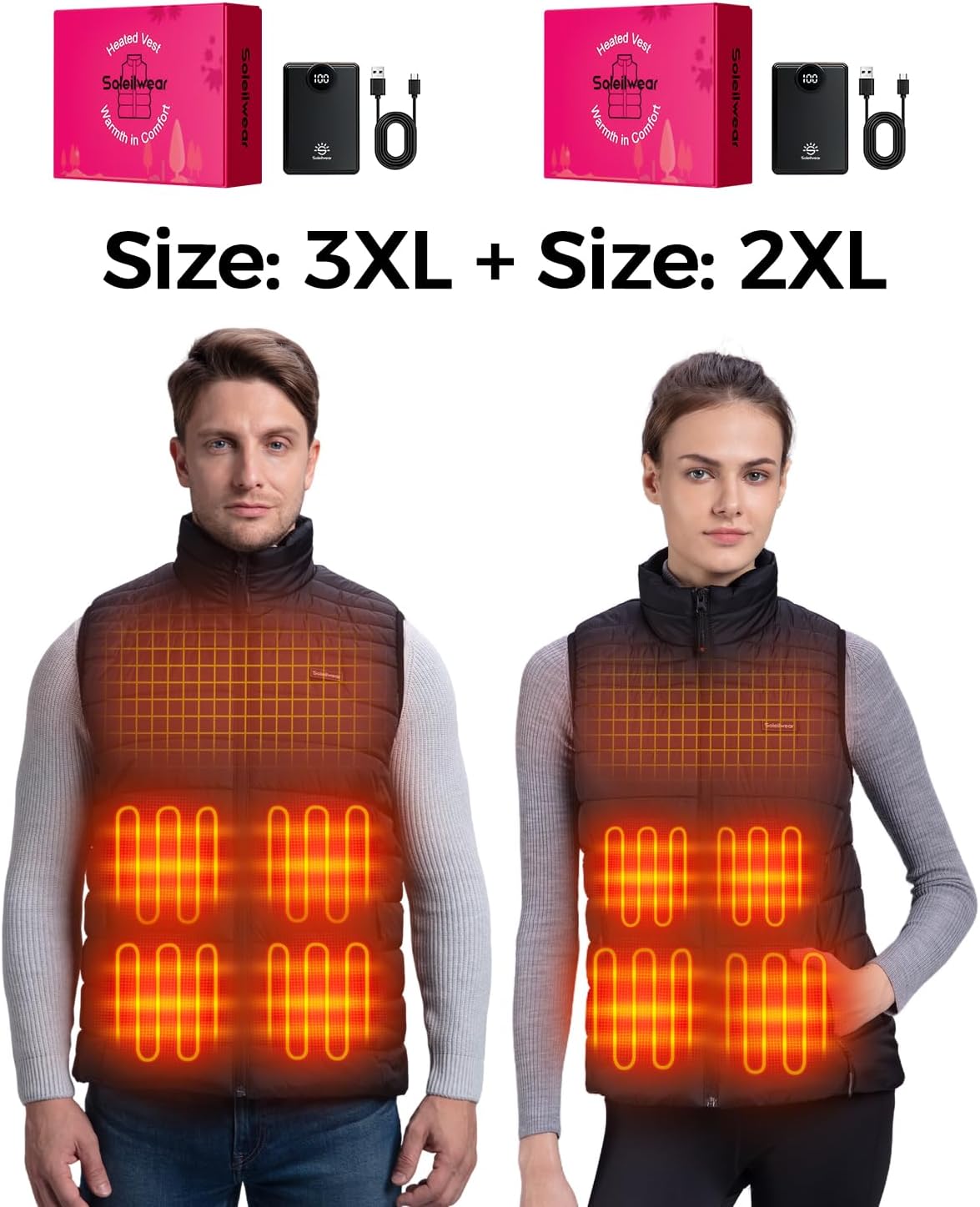Mens Heated vest (3X-Large) & Womens Heated vest (2X-Large)