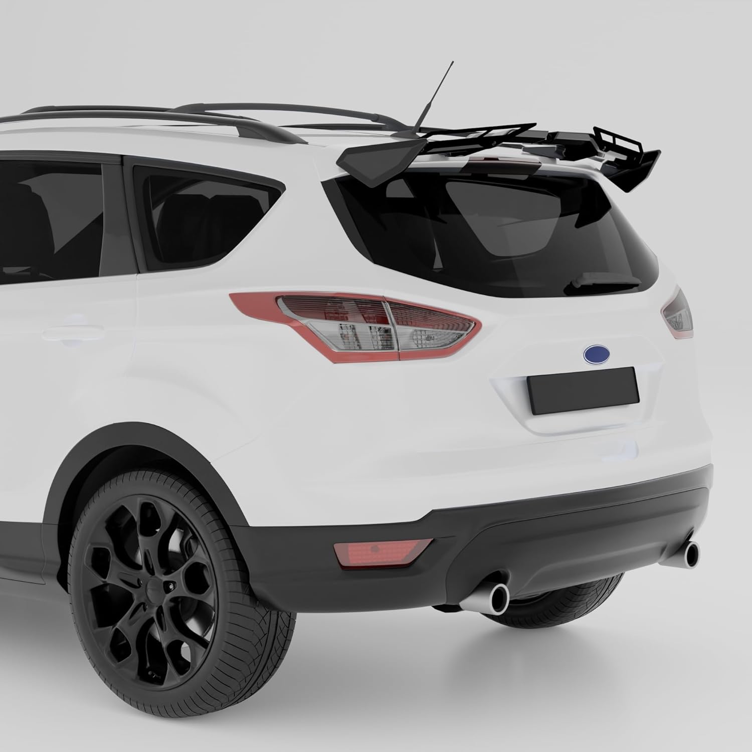 Rear Roof Spoiler Wing Compatible with for Ford Escape Ecosport Kuga Accessories SUV All Models All Years Painted Gloss Black GT Spoiler Hatch Mounted