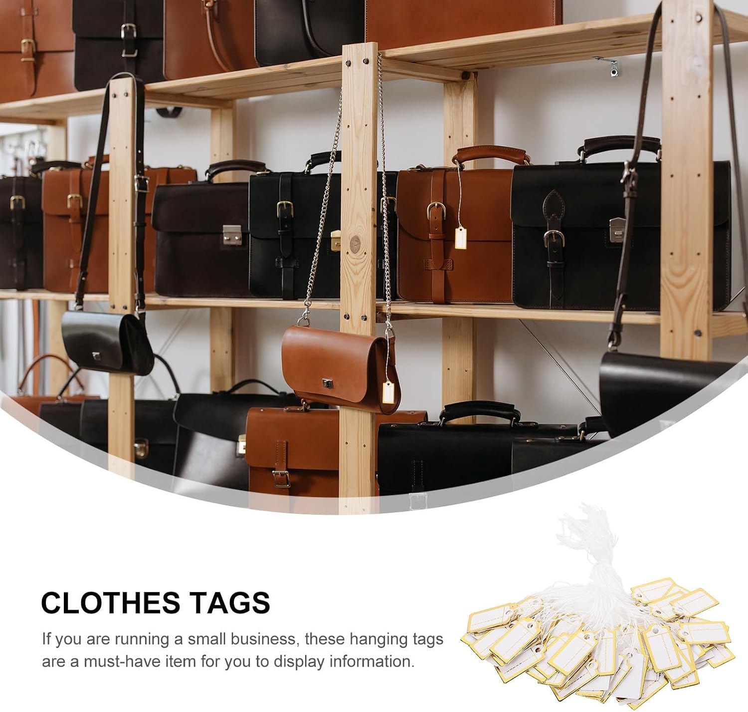 FUOYLOO 200pcs Jewelry Price Tags with Gold Wire String, Hanging Sale Labels for Retail Clothing and Accessories, Writable Marking Tags for Pricing Displays image 3