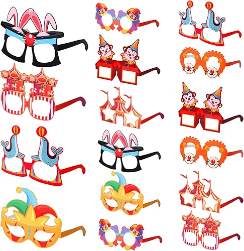 Serencatcher 16 anteojos de papel de circo, divertidos lentes de fiesta de carnaval para niños y adultos, anteojos de carnaval, accesorios para disponible en Yaxa Costa Rica