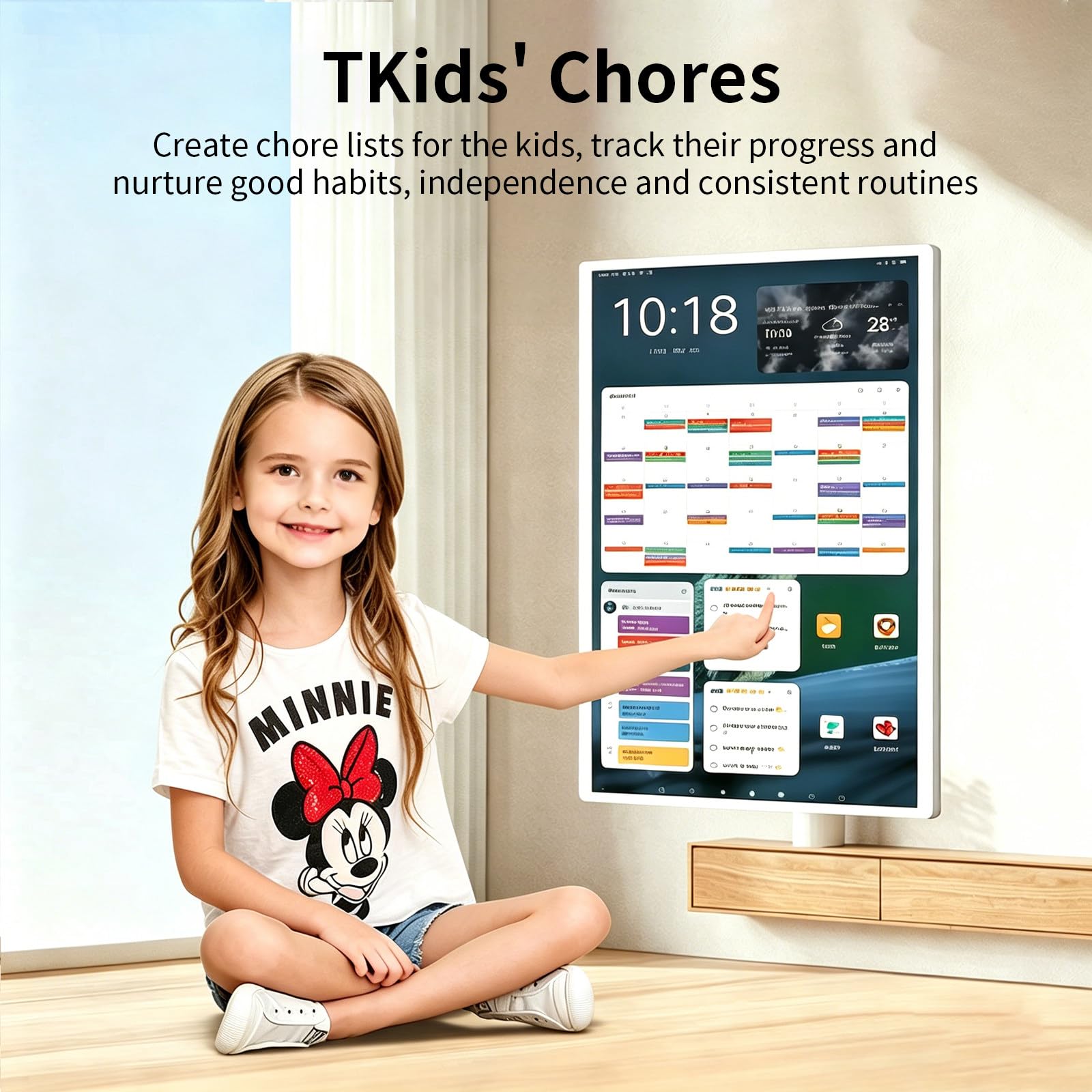 MIAOXIAOLONG 15,6"/21,5"/24"/32" Digitaler Kalender & Aufgabenplaner – 1080p Hd Touchscreen, Smarter Familienplaner, Gesundheitsdisplay, Wand- & Tischmontage 32''