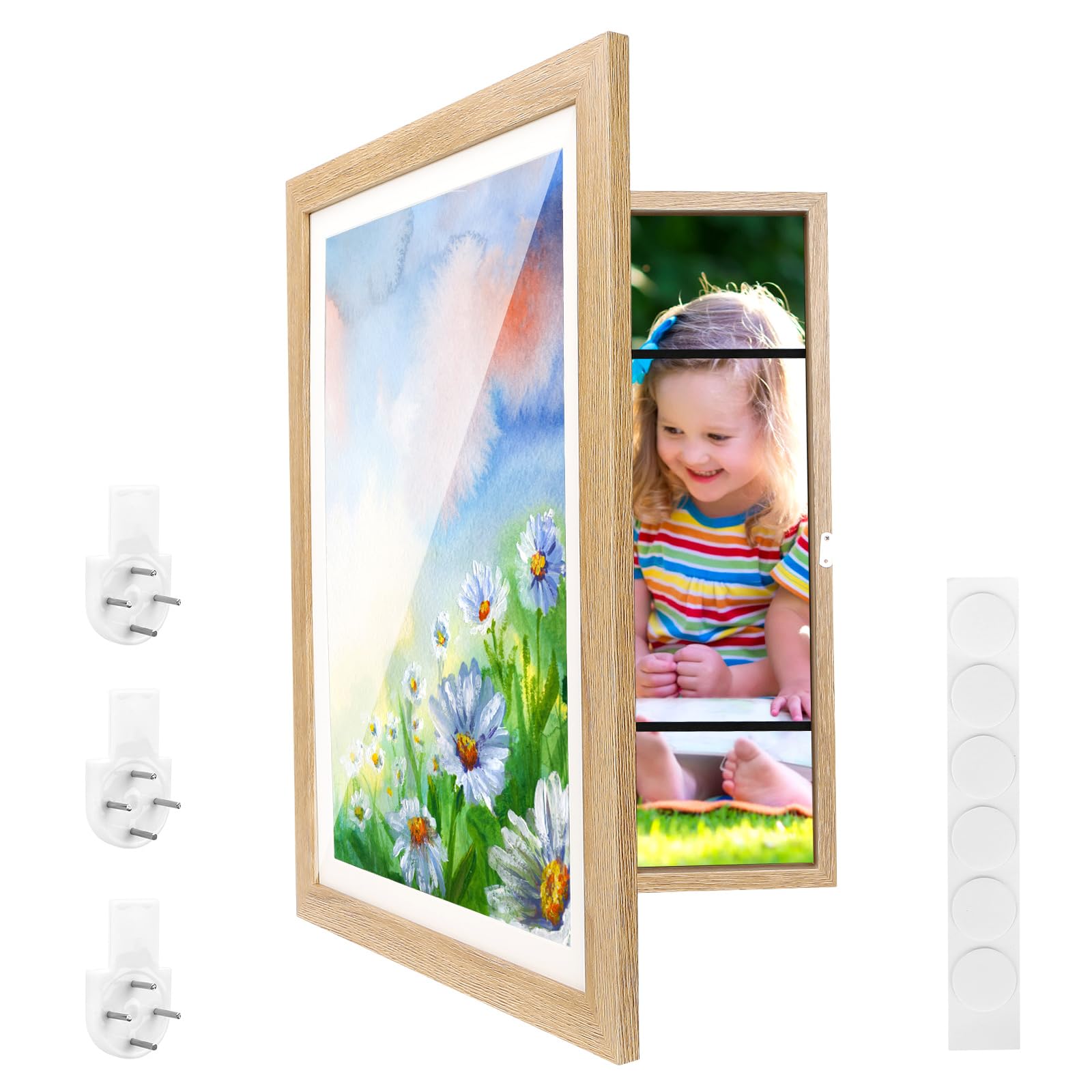 Juego de marcos de fotos para niños, juego A3, 34 x 46 cm, apertura frontal A3, marco de fotos plegable, marco de fotos artísticas para niños, escuela, proyectos de arte, oficina, hogar (A3-3)