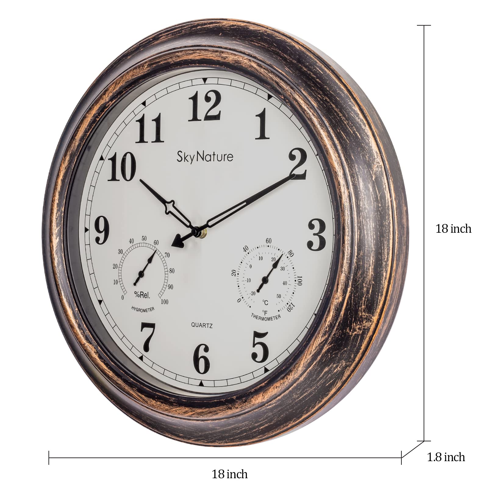 Buy SkyNature Large Outdoor Clocks with Thermometer and Hygrometer 18