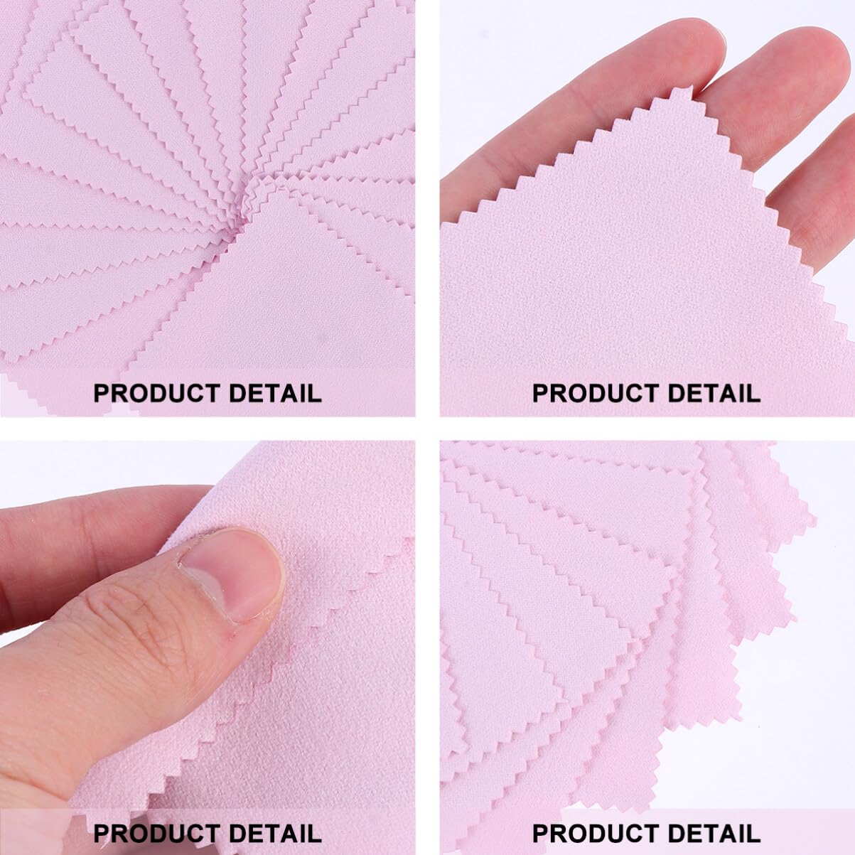 Veemoon Mikrofasertücher zum Glanz Wiederherstellen zur Schmuckreinigung 100 Stück aus Superfiner Faser in Rosa Silberputztücher für Silberbesteck und Silberschmuck