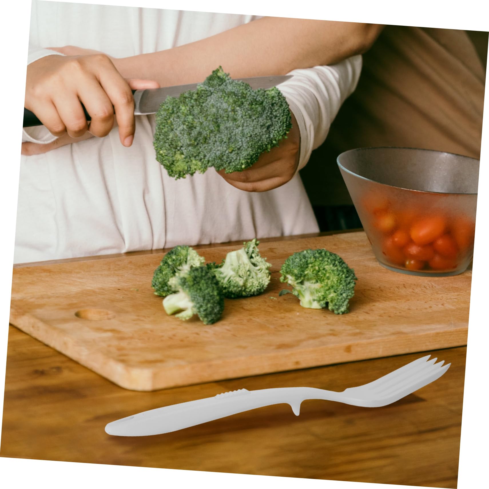 FUNOMOCYA Silicone Fork Cooking Fork Pasta Chow Mein Noodles Reusable Food Fork Wear-resistant Fork Kitchen Dinner Fork Fork for Cooking Multifunction Suite White Kitchen Cooking Fork