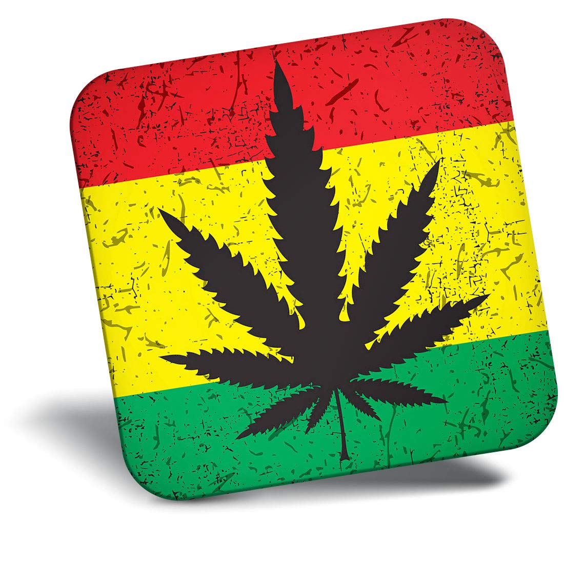 Destination Vinyl Ltd Multicolor Fridge Magnet - Cannabis Rasta Flag Jamaica 14456
