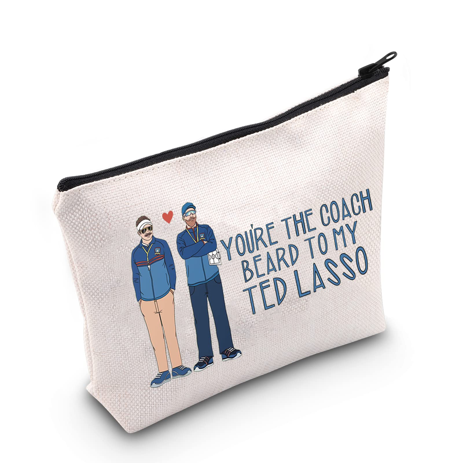 MNIGIUTed and Beard Fan Gift Ted Tv Show Cosmetic Bag You’re the Coach Beard To my Ted Makeup Zipper Pouch Bag for Girlfriend Wife, BEARD TO MY TED