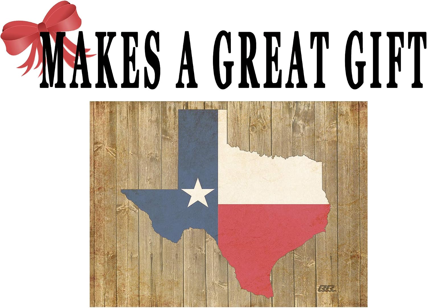 Rogue River Tactical TX Texas State Flag Cutout on Wood Design Glass Cutting Board Decorative Texan Lone Star Design