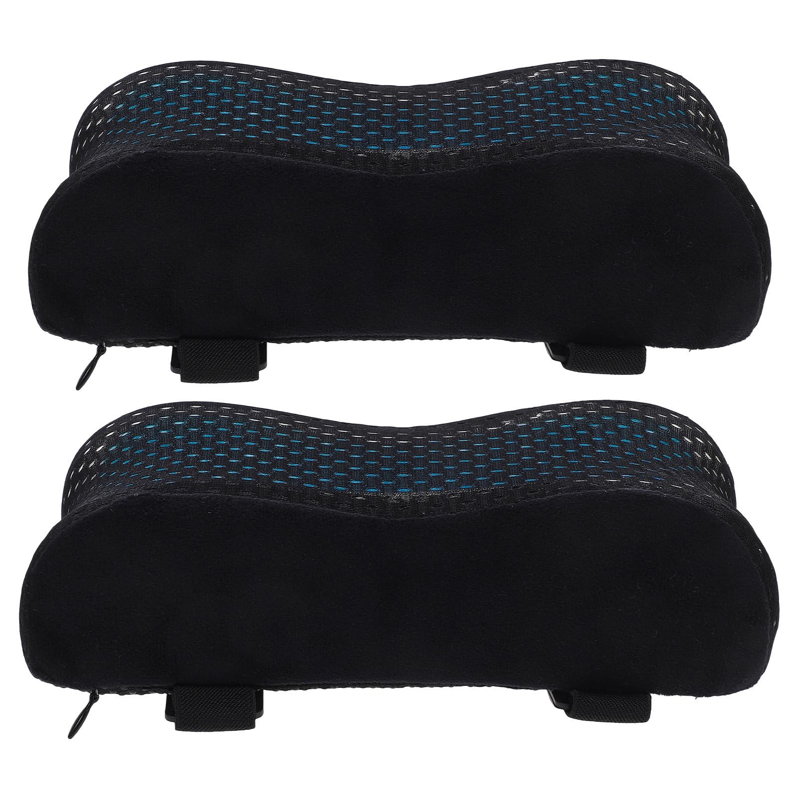 KALLORY 2pcs Coussin Accoudoir Ergonomique en Mousse à Mémoire et Gel pour Fauteuil de Bureau et Chaise de Jeu, Amorti Ferme pour Soulager la Pression des Coudes