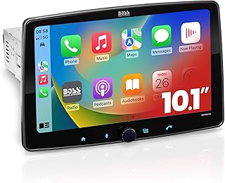 BOSS Audio Systems BCPA10 - Single Din Chassis with Detachable 10.1 Inch Capacitive Touchscreen, Apple CarPlay, Android Auto, Bluetooth, No DVD, RGB Illumination, High Resolution FLAC Audio