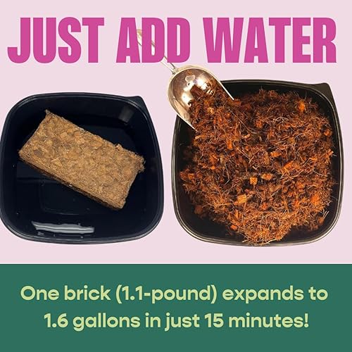 Miniatura 2 de Sustrato de coco para macetas para plantas de jardín, sustrato de coco grueso pre-enjuagado, orgánico y ecológico, 1.1 lb (500 g) de ladrillo simple