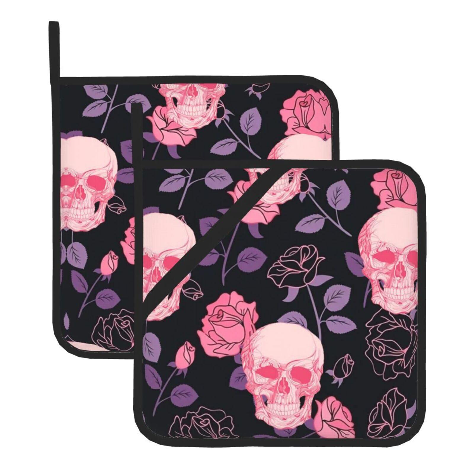 KFRXXZQB 2-Pack Square Pot Holders, Oven Mitts For Baking & Bbq