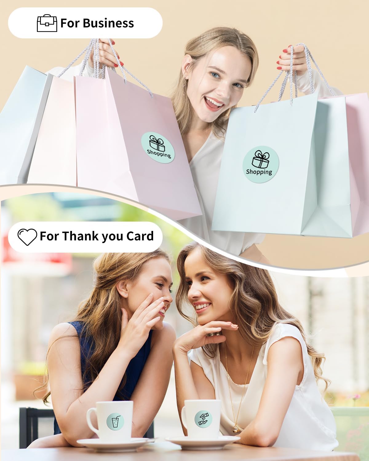 Phomemo Circle Thermal Label Compatible with M110/M100/M120/M150/M200/M220/M250 Label Maker, Sticker Round Thermal Label, 1.96" x 1.96"(50x50 mm), Black on Green - Image 4