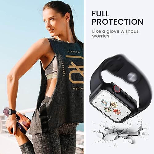 Miniatura 5 de Tensea Funda protectora de pantalla impermeable para Apple Watch SE2 Series SE 6, 5, 4, 1.575in, accesorios para iWatch de policarbonato con