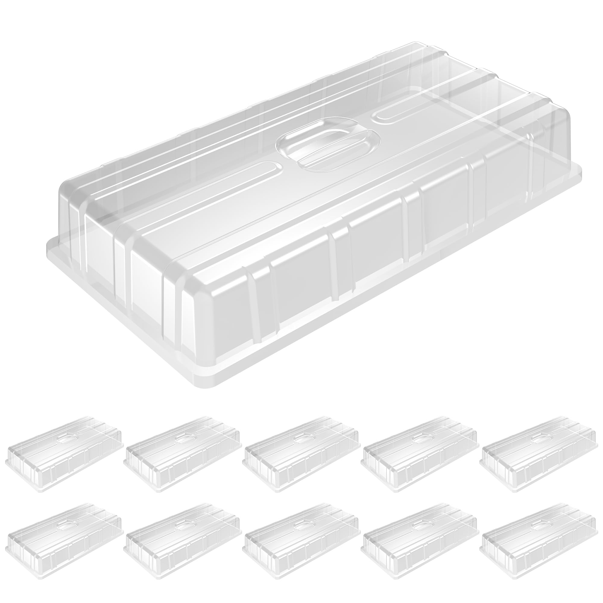 MIXC Lot de 10 dômes d'humidité extra résistants de 9,1 cm, transparents pour démarrage de semences 1020, pour humidifier et isoler pour la germination en serre et la culture du jardin