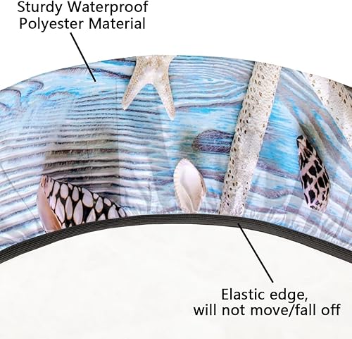 Miniatura 9 de Mantel redondo de Halloween con borde elástico, castillo de calabaza, fantasma, murciélago, lavable, lavable, mantel de poliéster para cocina,