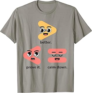 Funny Math Comparison Cartoon Humor Tee T-Shirt